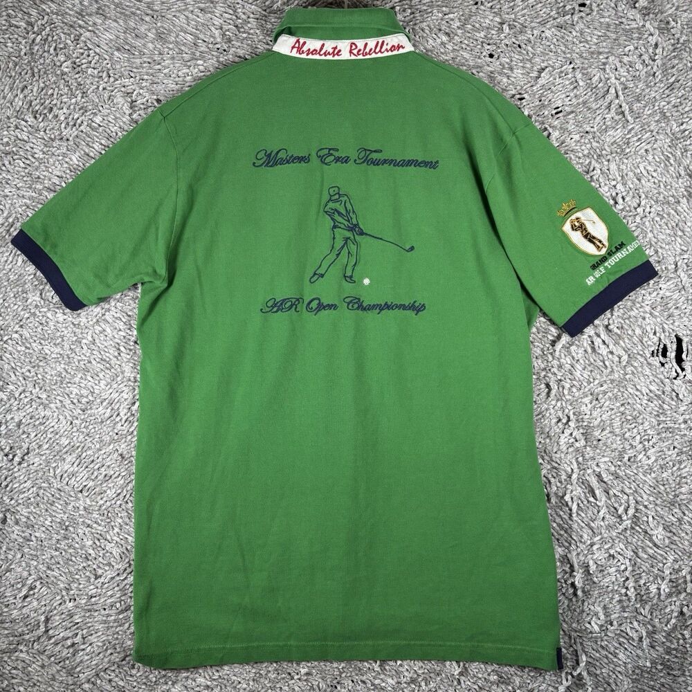 Absolute Rebellion Polo Shirt Men’s XXL Masters Era Tournament Embroider Green